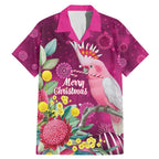 Australia Pink Cockatoo Christmas Family Matching Mermaid Dress and Hawaiian Shirt Aussie Native Flowers Merry Xmas - Pink - Aussie Hoodie