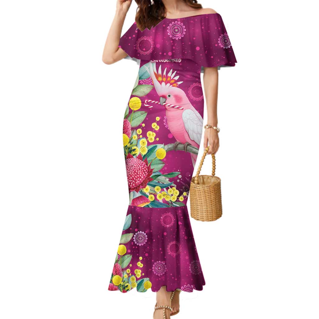 Australia Pink Cockatoo Christmas Family Matching Mermaid Dress and Hawaiian Shirt Aussie Native Flowers Merry Xmas - Pink - Aussie Hoodie