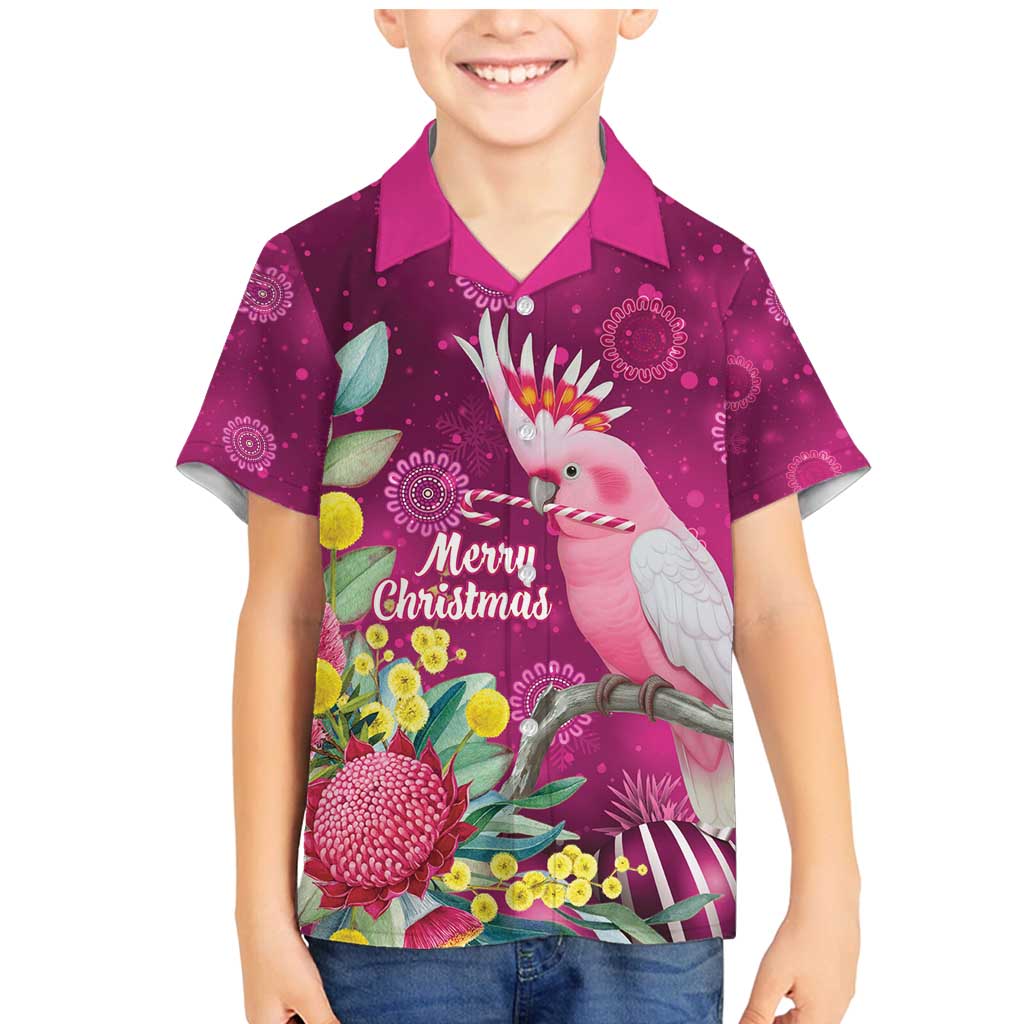 Australia Pink Cockatoo Christmas Family Matching Mermaid Dress and Hawaiian Shirt Aussie Native Flowers Merry Xmas - Pink - Aussie Hoodie