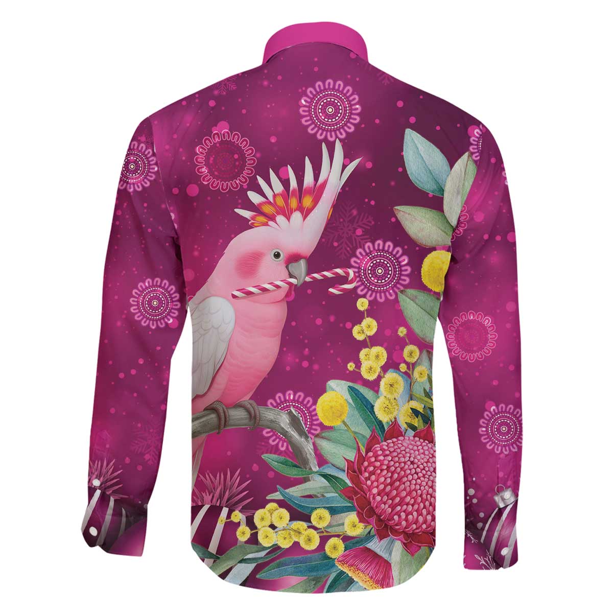 Australia Pink Cockatoo Christmas Family Matching Off The Shoulder Long Sleeve Dress and Hawaiian Shirt Aussie Native Flowers Merry Xmas - Pink - Aussie Hoodie