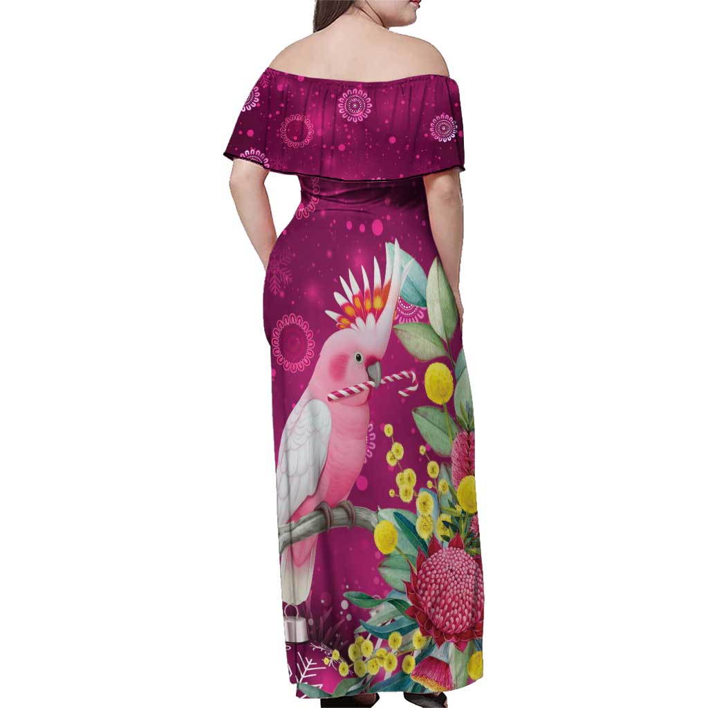 Australia Pink Cockatoo Christmas Family Matching Off Shoulder Maxi Dress and Hawaiian Shirt Aussie Native Flowers Merry Xmas - Pink - Aussie Hoodie