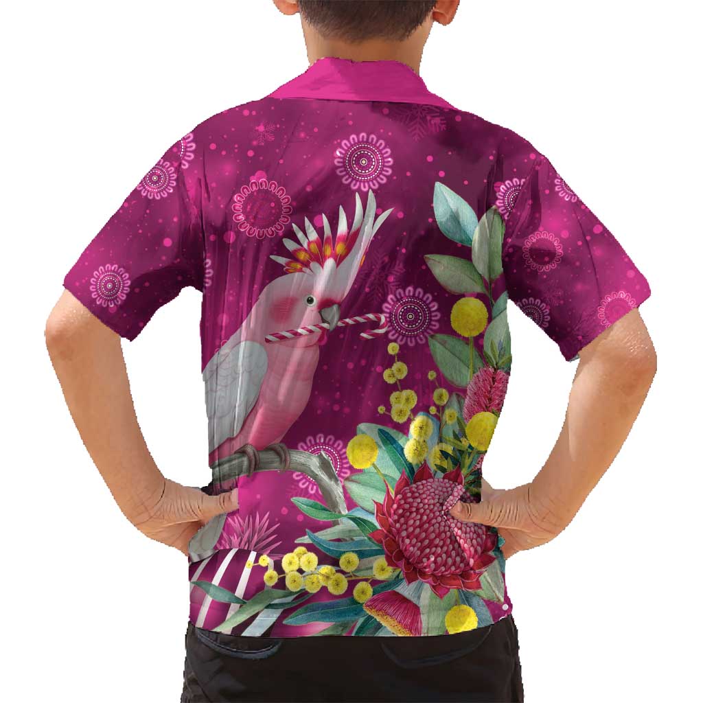 Australia Pink Cockatoo Christmas Family Matching Puletasi and Hawaiian Shirt Aussie Native Flowers Merry Xmas - Pink - Aussie Hoodie