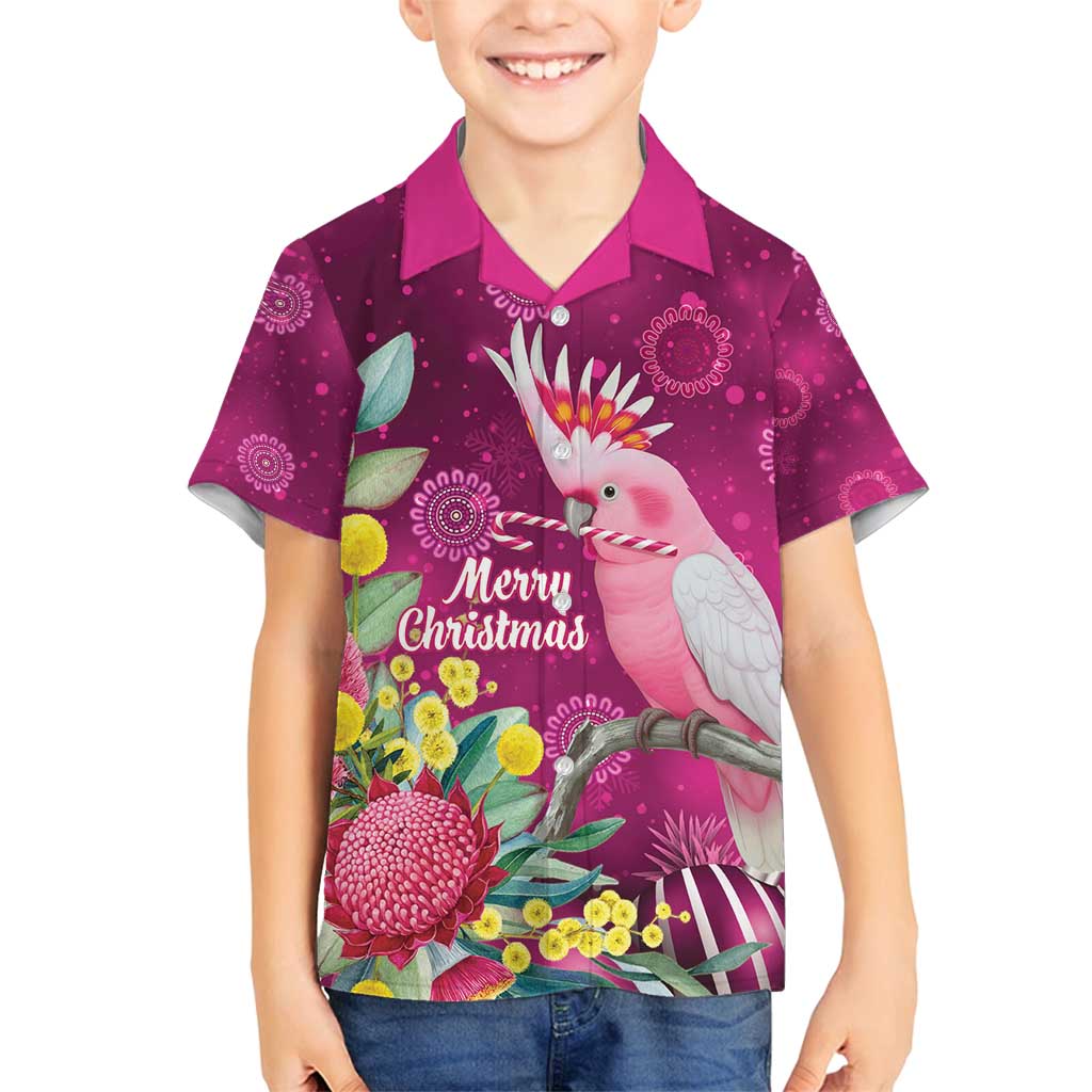 Australia Pink Cockatoo Christmas Family Matching Summer Maxi Dress and Hawaiian Shirt Aussie Native Flowers Merry Xmas - Pink - Aussie Hoodie