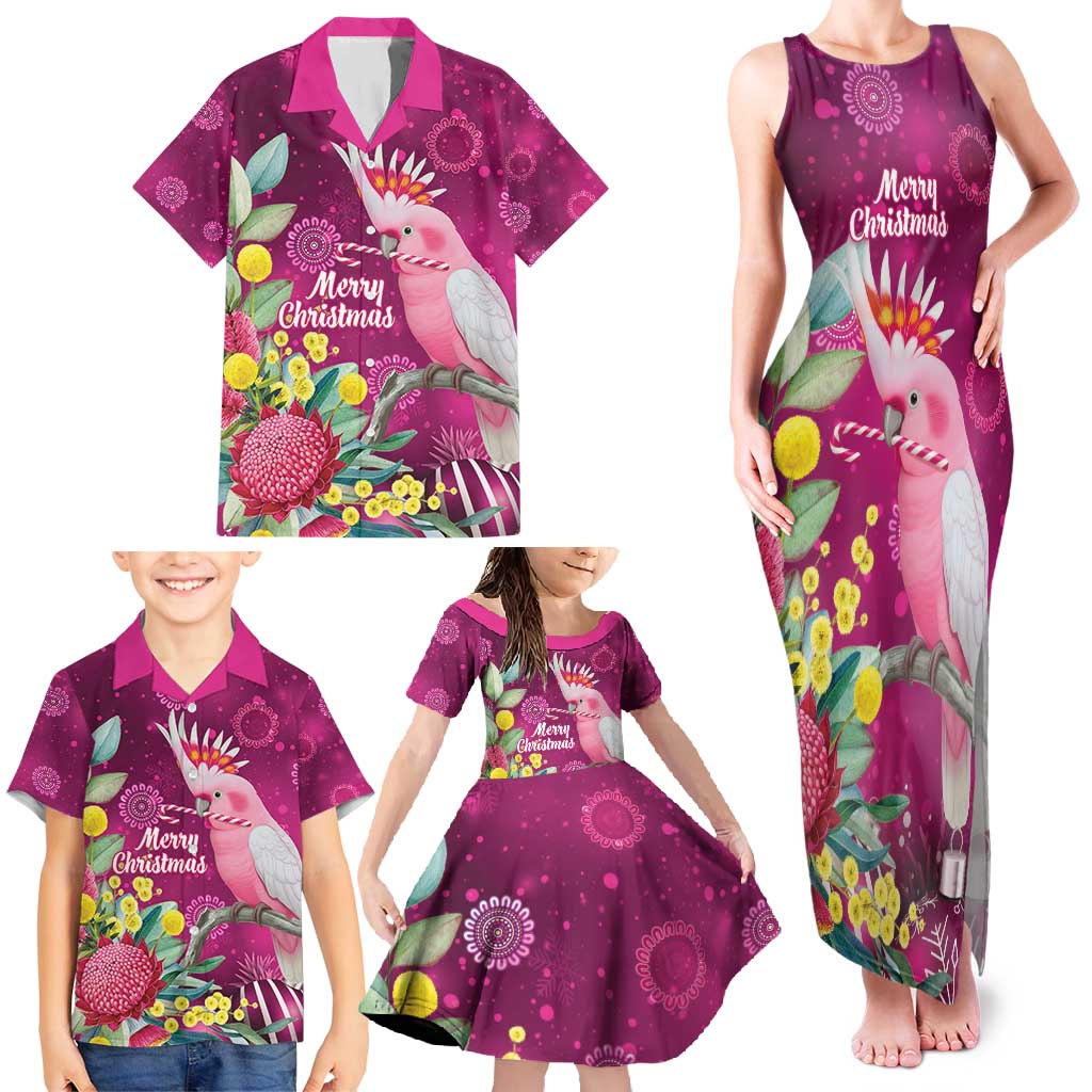Australia Pink Cockatoo Christmas Family Matching Tank Maxi Dress and Hawaiian Shirt Aussie Native Flowers Merry Xmas - Pink - Aussie Hoodie
