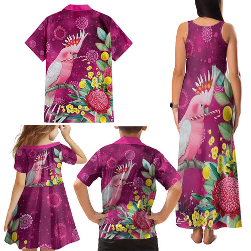 Australia Pink Cockatoo Christmas Family Matching Tank Maxi Dress and Hawaiian Shirt Aussie Native Flowers Merry Xmas - Pink - Aussie Hoodie