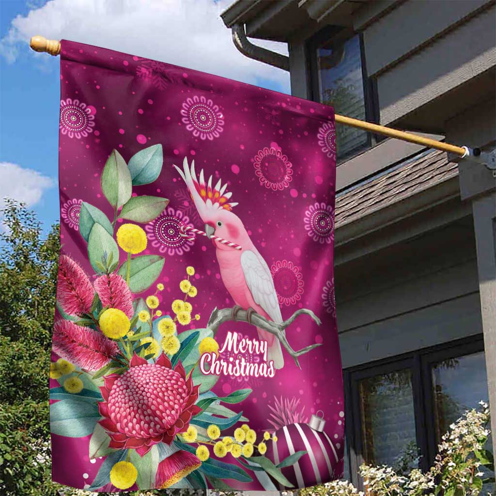 Australia Pink Cockatoo Christmas Garden Flag Aussie Native Flowers Merry Xmas - Pink - Aussie Hoodie