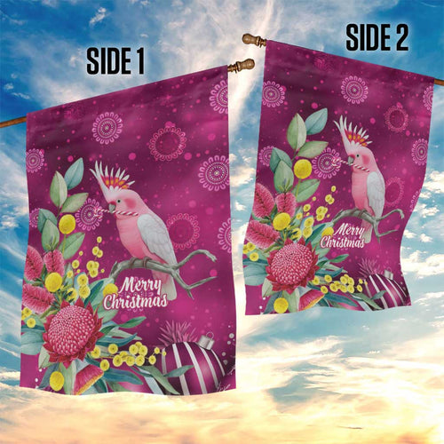Australia Pink Cockatoo Christmas Garden Flag Aussie Native Flowers Merry Xmas - Pink - Aussie Hoodie