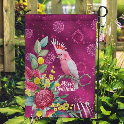 Australia Pink Cockatoo Christmas Garden Flag Aussie Native Flowers Merry Xmas - Pink - Aussie Hoodie