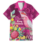 Australia Pink Cockatoo Christmas Hawaiian Shirt Aussie Native Flowers Merry Xmas - Pink - Aussie Hoodie