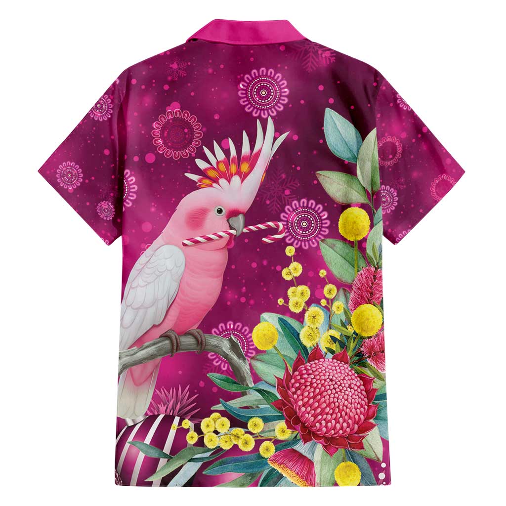 Australia Pink Cockatoo Christmas Hawaiian Shirt Aussie Native Flowers Merry Xmas - Pink - Aussie Hoodie