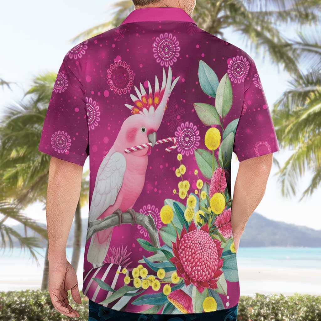 Australia Pink Cockatoo Christmas Hawaiian Shirt Aussie Native Flowers Merry Xmas - Pink - Aussie Hoodie