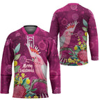 Australia Pink Cockatoo Christmas Hockey Jersey Aussie Native Flowers Merry Xmas - Pink - Aussie Hoodie