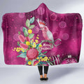 Australia Pink Cockatoo Christmas Hooded Blanket Aussie Native Flowers Merry Xmas - Pink - Aussie Hoodie