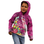 Australia Pink Cockatoo Christmas Kid Hoodie Aussie Native Flowers Merry Xmas - Pink - Aussie Hoodie