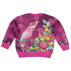 Australia Pink Cockatoo Christmas Kid Ugly Christmas Sweater Aussie Native Flowers Merry Xmas - Pink - Aussie Hoodie