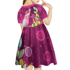 Australia Pink Cockatoo Christmas Kid Short Sleeve Dress Aussie Native Flowers Merry Xmas - Pink - Aussie Hoodie