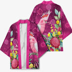 Australia Pink Cockatoo Christmas Kimono Aussie Native Flowers Merry Xmas - Pink - Aussie Hoodie