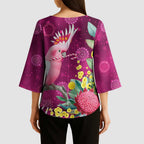 Australia Pink Cockatoo Christmas Kimono Sleeve Blouse Aussie Native Flowers Merry Xmas - Pink - Aussie Hoodie