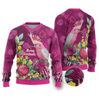 Australia Pink Cockatoo Christmas Ugly Christmas Sweater Aussie Native Flowers Merry Xmas - Pink - Aussie Hoodie