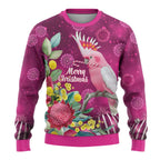 Australia Pink Cockatoo Christmas Ugly Christmas Sweater Aussie Native Flowers Merry Xmas - Pink - Aussie Hoodie