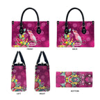 Australia Pink Cockatoo Christmas Leather Bag Aussie Native Flowers Merry Xmas - Pink - Aussie Hoodie