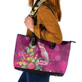 Australia Pink Cockatoo Christmas Leather Tote Bag Aussie Native Flowers Merry Xmas - Pink - Aussie Hoodie