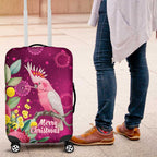 Australia Pink Cockatoo Christmas Luggage Cover Aussie Native Flowers Merry Xmas - Pink - Aussie Hoodie