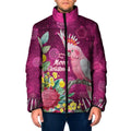Australia Pink Cockatoo Christmas Padded Jacket Aussie Native Flowers Merry Xmas - Pink - Aussie Hoodie