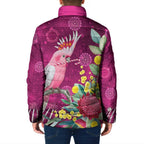 Australia Pink Cockatoo Christmas Padded Jacket Aussie Native Flowers Merry Xmas - Pink - Aussie Hoodie