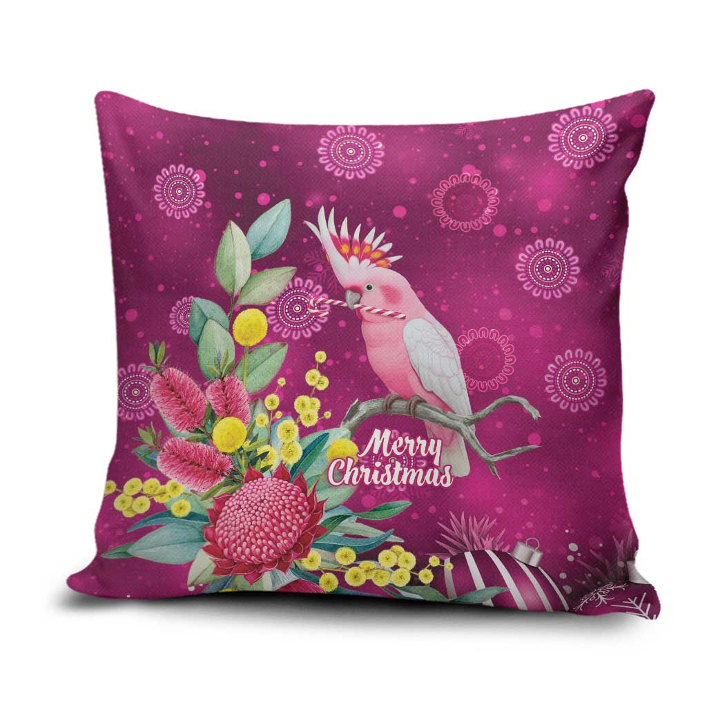 Australia Pink Cockatoo Christmas Pillow Cover Aussie Native Flowers Merry Xmas - Pink - Aussie Hoodie
