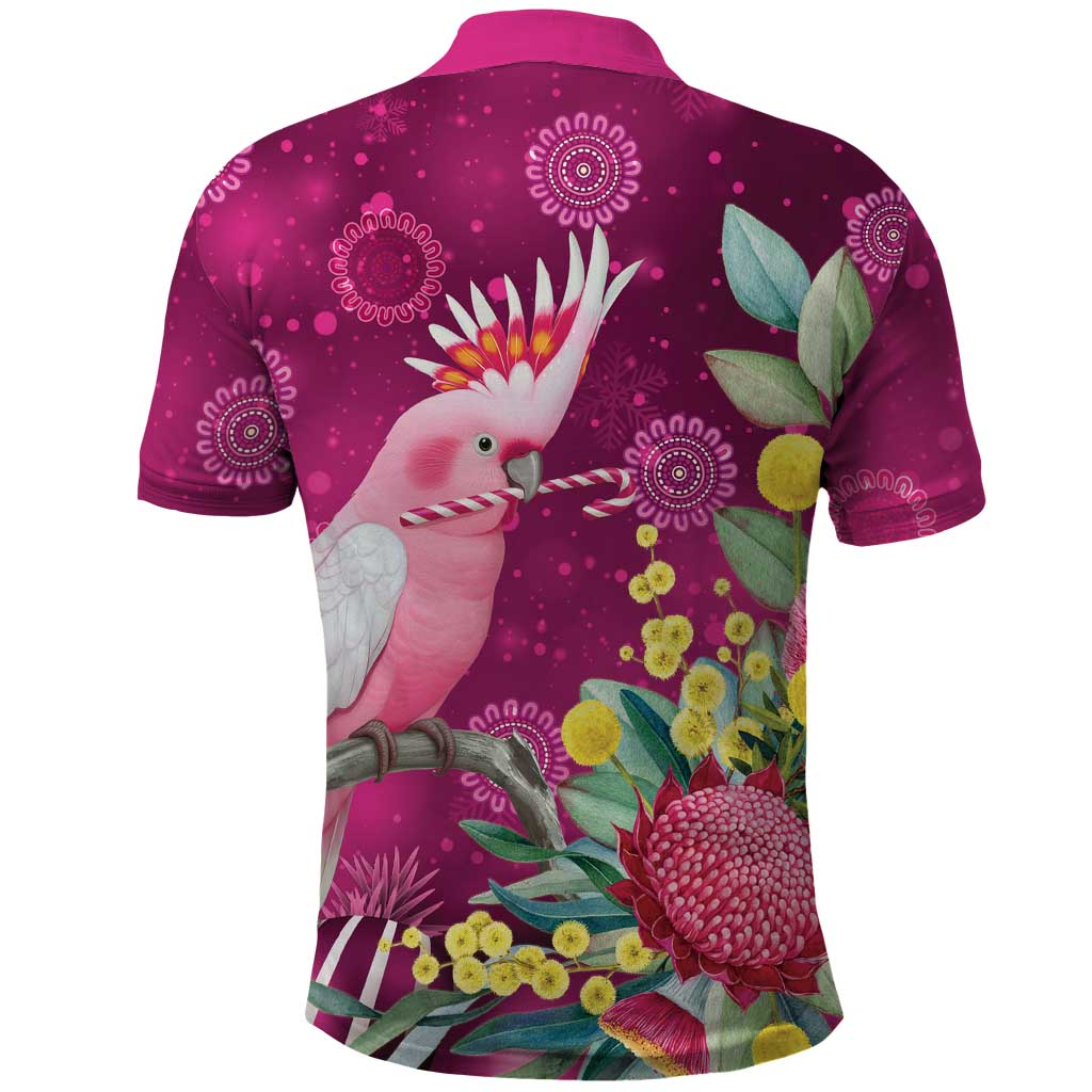 Australia Pink Cockatoo Christmas Polo Shirt Aussie Native Flowers Merry Xmas - Pink - Aussie Hoodie