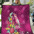 Australia Pink Cockatoo Christmas Quilt Aussie Native Flowers Merry Xmas - Pink - Aussie Hoodie