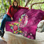 Australia Pink Cockatoo Christmas Quilt Aussie Native Flowers Merry Xmas - Pink - Aussie Hoodie