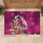 Australia Pink Cockatoo Christmas Rubber Doormat Aussie Native Flowers Merry Xmas - Pink - Aussie Hoodie