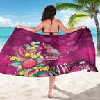 Australia Pink Cockatoo Christmas Sarong Aussie Native Flowers Merry Xmas - Pink - Aussie Hoodie