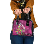 Australia Pink Cockatoo Christmas Shoulder Handbag Aussie Native Flowers Merry Xmas - Pink - Aussie Hoodie