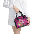 Australia Pink Cockatoo Christmas Shoulder Handbag Aussie Native Flowers Merry Xmas - Pink - Aussie Hoodie