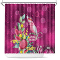 Australia Pink Cockatoo Christmas Shower Curtain Aussie Native Flowers Merry Xmas - Pink - Aussie Hoodie