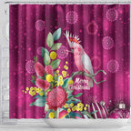 Australia Pink Cockatoo Christmas Shower Curtain Aussie Native Flowers Merry Xmas - Pink - Aussie Hoodie