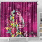 Australia Pink Cockatoo Christmas Shower Curtain Aussie Native Flowers Merry Xmas - Pink - Aussie Hoodie