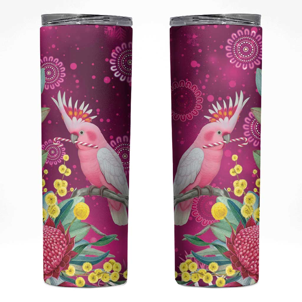 Australia Pink Cockatoo Christmas Skinny Tumbler Aussie Native Flowers Merry Xmas - Pink - Aussie Hoodie