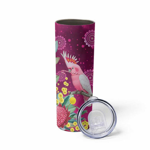 Australia Pink Cockatoo Christmas Skinny Tumbler Aussie Native Flowers Merry Xmas - Pink - Aussie Hoodie