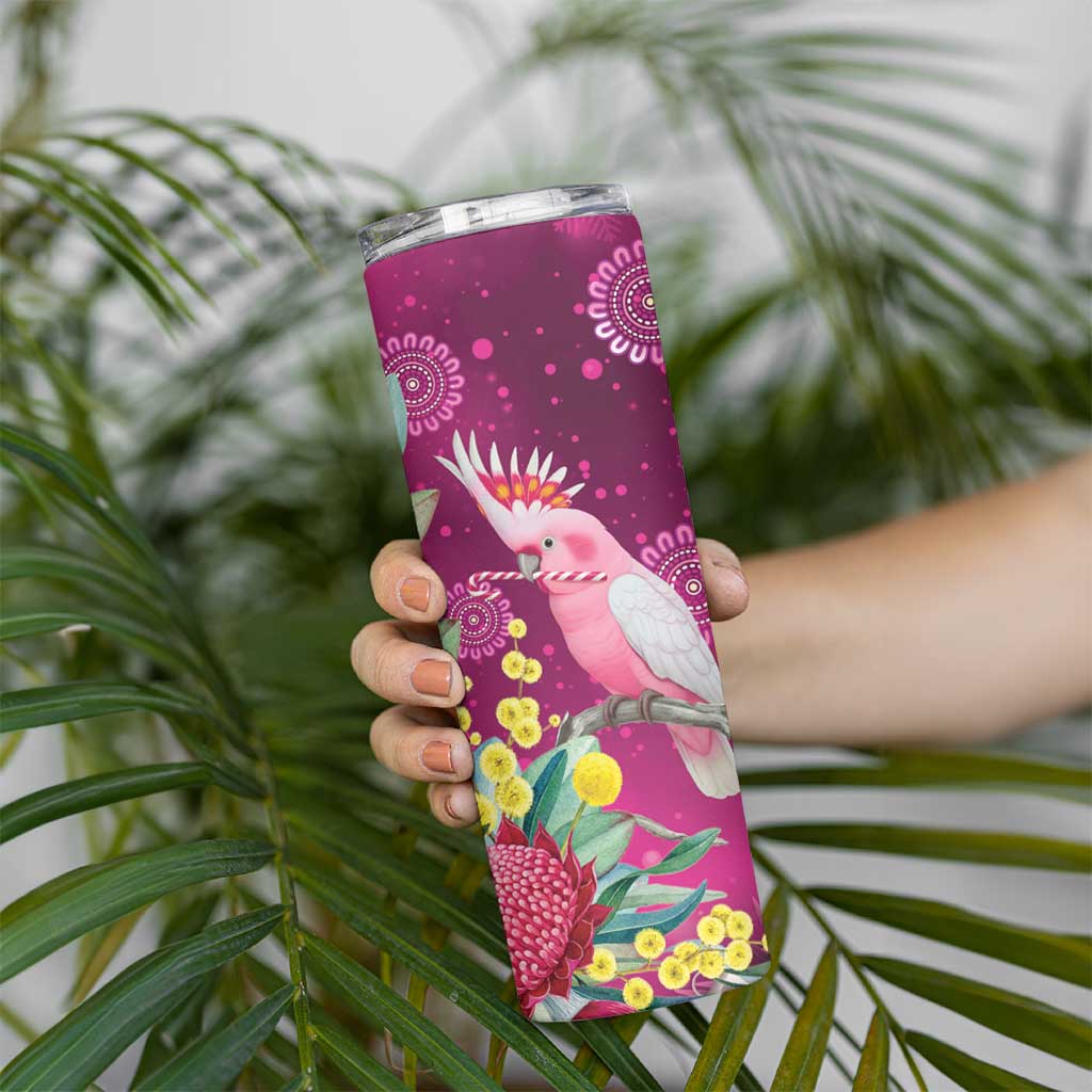 Australia Pink Cockatoo Christmas Skinny Tumbler Aussie Native Flowers Merry Xmas - Pink - Aussie Hoodie