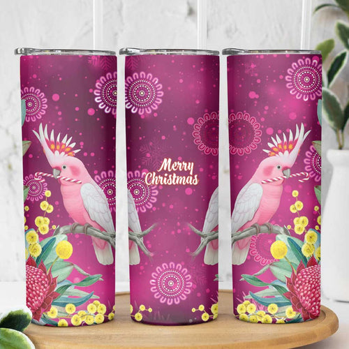 Australia Pink Cockatoo Christmas Skinny Tumbler Aussie Native Flowers Merry Xmas - Pink - Aussie Hoodie