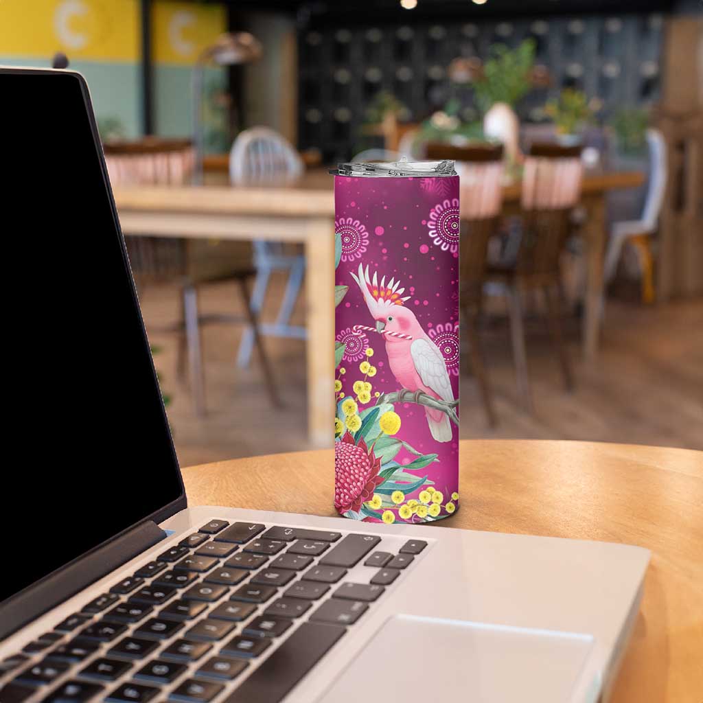Australia Pink Cockatoo Christmas Skinny Tumbler Aussie Native Flowers Merry Xmas - Pink - Aussie Hoodie