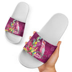 Australia Pink Cockatoo Christmas Slide Sandals Aussie Native Flowers Merry Xmas - Pink - Aussie Hoodie