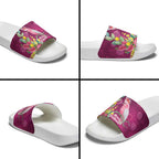 Australia Pink Cockatoo Christmas Slide Sandals Aussie Native Flowers Merry Xmas - Pink - Aussie Hoodie