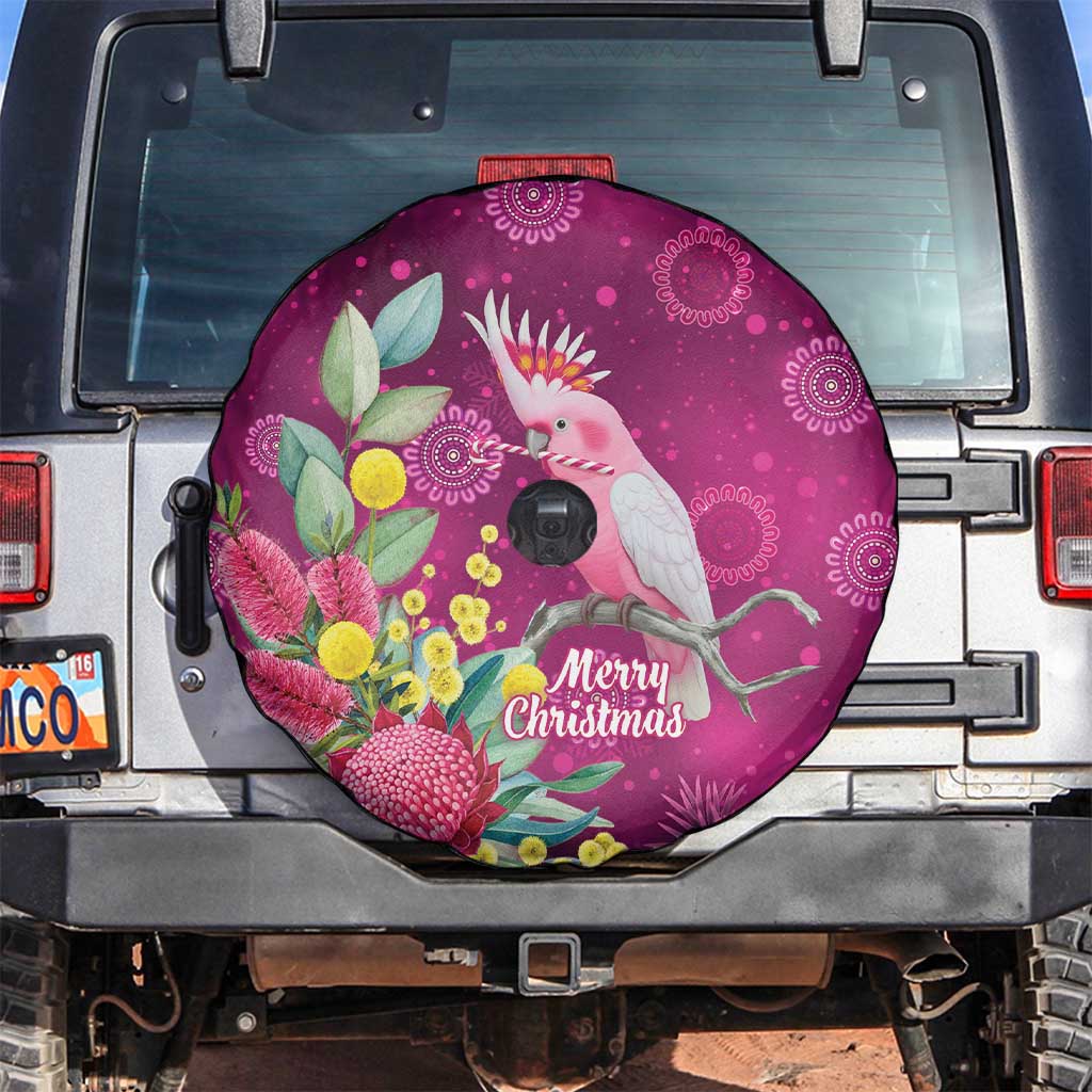 Australia Pink Cockatoo Christmas Spare Tire Cover Aussie Native Flowers Merry Xmas - Pink - Aussie Hoodie