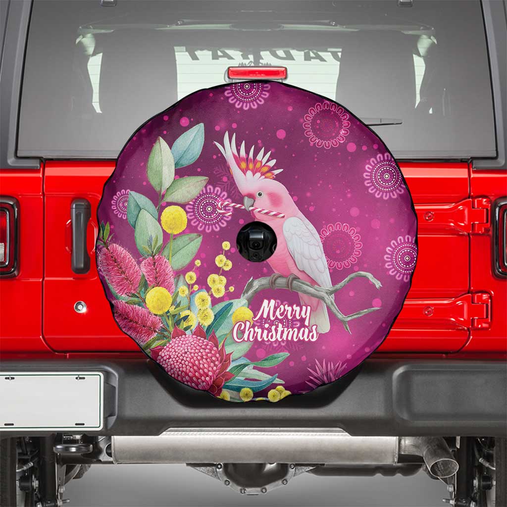 Australia Pink Cockatoo Christmas Spare Tire Cover Aussie Native Flowers Merry Xmas - Pink - Aussie Hoodie