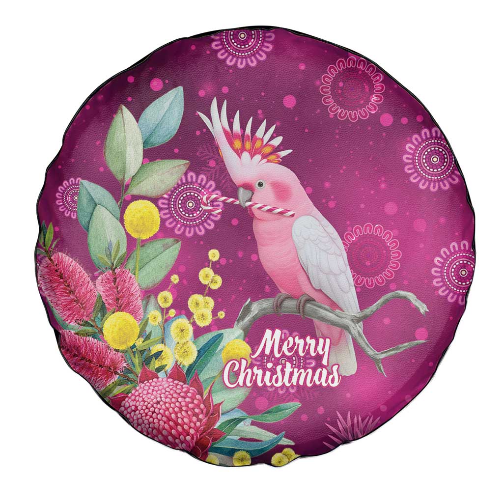 Australia Pink Cockatoo Christmas Spare Tire Cover Aussie Native Flowers Merry Xmas - Pink - Aussie Hoodie